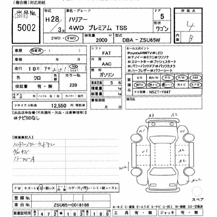 TOYOTA TOYOTA HARRIER 2016 фото 